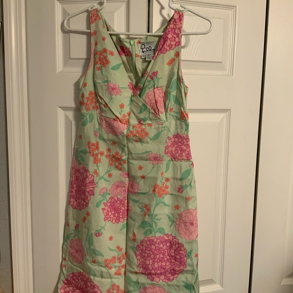 Lilly Pulitzer Floral Pink and Green Dress